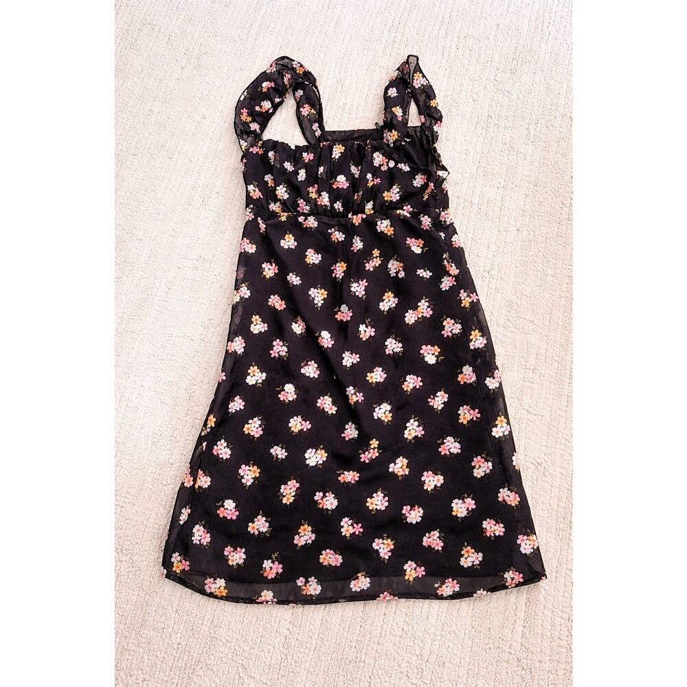 Art Class Girls Black Floral Dress XL 14 Sleeveless Summer Dress Flowy Lightweig